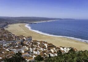 nazare portugal coastline beach town view